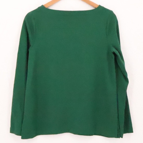 J. Jill Ponte Button Sleeve Boatneck Top Womens Size S Green Minimalist Comfort - Picture 5 of 10